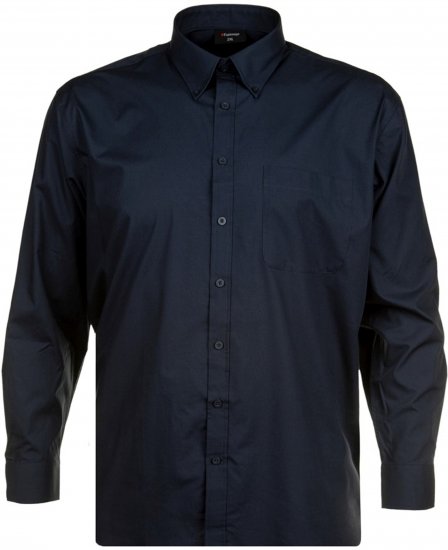 Espionage SH150 Plain Long Sleeve Shirt Navy - Skjorter - Store skjorter - 2XL-8XL