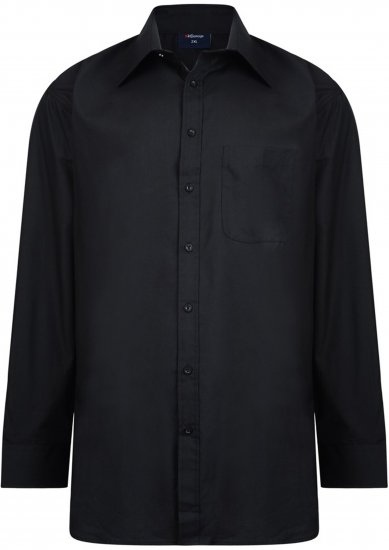 Espionage SH151 Plain Collar Long Sleeve Shirt Black - Skjorter med lange ermer - 