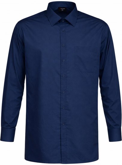 Espionage SH151 Plain Collar Long Sleeve Shirt Navy - Skjorter - Store skjorter - 2XL-8XL