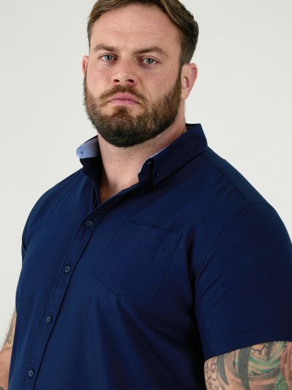 D555 James Kortermet Oxfordskjorte TALL Marineblå - TALL skjorter - 