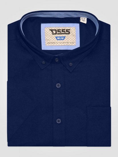 D555 James Kortermet Oxfordskjorte TALL Marineblå - TALL skjorter - 