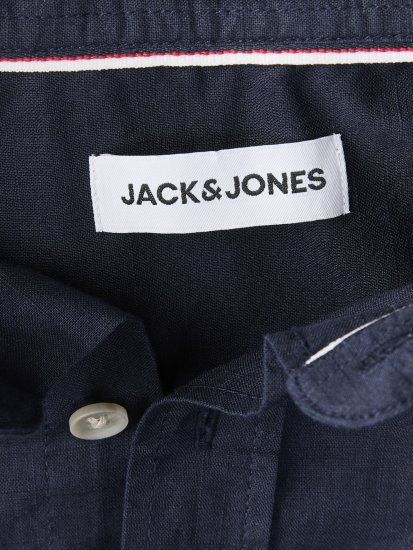 Jack & Jones Henry Slub Short Sleeve Navy - Skjorter - Store skjorter - 2XL-8XL