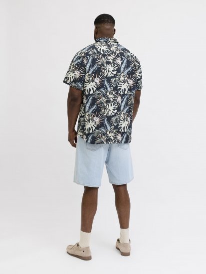 Jack & Jones Honolulu Short Sleeve Resort Shirt Black - Skjorter - Store skjorter - 2XL-8XL