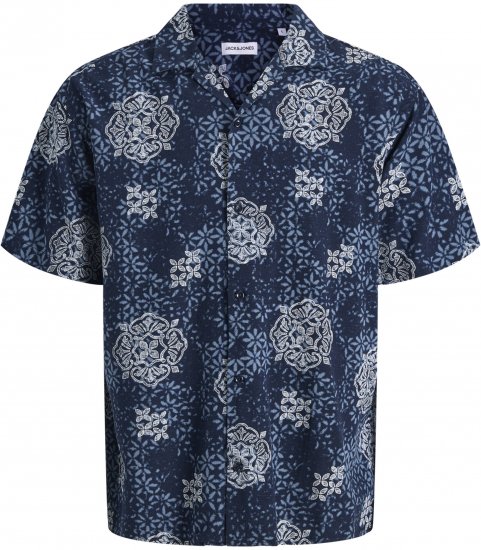 Jack & Jones Alfredo Shirt Short Sleeve Blue - Kortermede skjorter - Kortermede Skjorter Store Størrelser