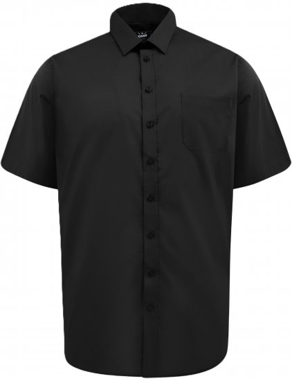D555 Lucas Flekkavvisende Strykefri Stretchskjorte med Korte Ermer Svart - Skjorter - Store skjorter - 2XL-8XL