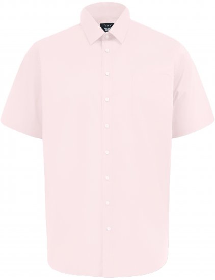 D555 Lucas Flekkavvisende Strykefri Stretchskjorte med Korte Ermer Rosa - Skjorter - Store skjorter - 2XL-8XL