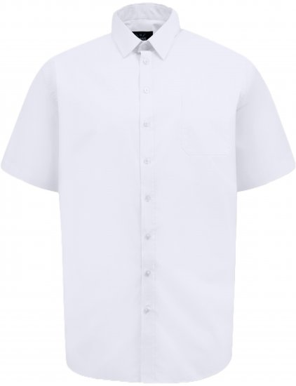 D555 Lucas Flekkavvisende Strykefri Stretchskjorte med Korte Ermer Hvit - Skjorter - Store skjorter - 2XL-8XL