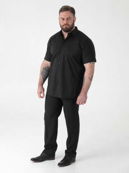 D555 Lucas Flekkavvisende Strykefri Stretchskjorte med Korte Ermer Svart - Skjorter - Store skjorter - 2XL-8XL