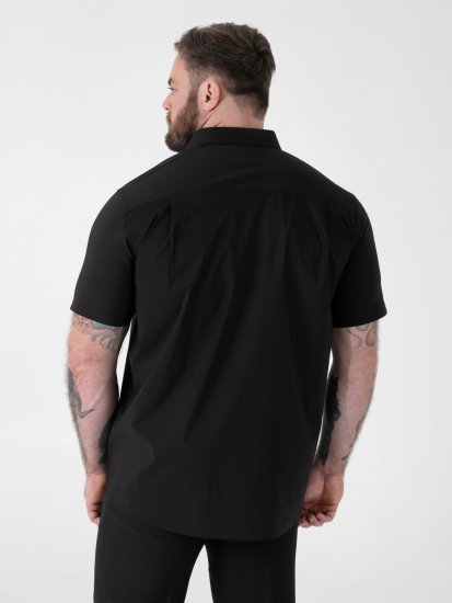 D555 Lucas Flekkavvisende Strykefri Stretchskjorte med Korte Ermer Svart - Skjorter - Store skjorter - 2XL-8XL