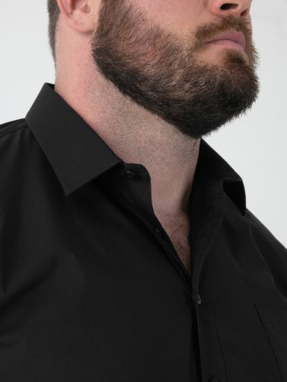 D555 Lucas Flekkavvisende Strykefri Stretchskjorte med Korte Ermer Svart - Skjorter - Store skjorter - 2XL-8XL
