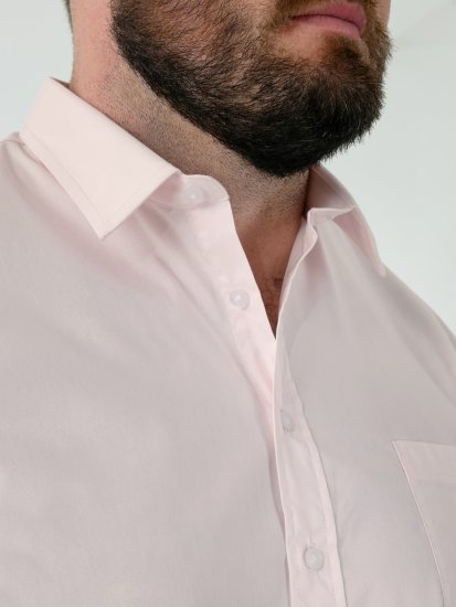 D555 Lucas Flekkavvisende Strykefri Stretchskjorte med Korte Ermer Rosa - Skjorter - Store skjorter - 2XL-8XL