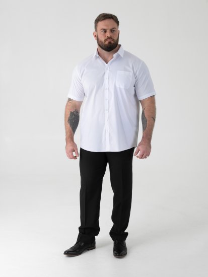 D555 Lucas Flekkavvisende Strykefri Stretchskjorte med Korte Ermer Hvit - Skjorter - Store skjorter - 2XL-8XL