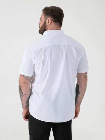 D555 Lucas Flekkavvisende Strykefri Stretchskjorte med Korte Ermer Hvit - Skjorter - Store skjorter - 2XL-8XL