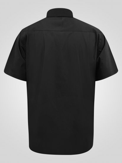 D555 Lucas Flekkavvisende Strykefri Stretchskjorte med Korte Ermer Svart - Skjorter - Store skjorter - 2XL-8XL