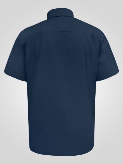 D555 Lucas Flekkavvisende Strykefri Stretchskjorte med Korte Ermer Marineblå - Skjorter - Store skjorter - 2XL-8XL