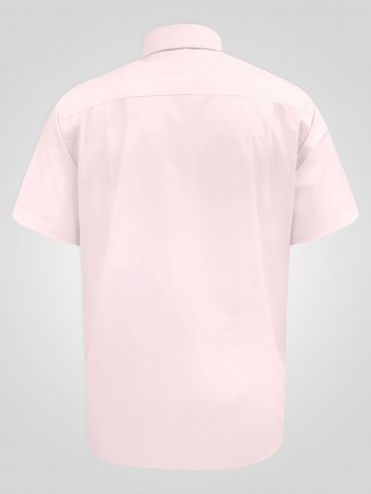 D555 Lucas Flekkavvisende Strykefri Stretchskjorte med Korte Ermer Rosa - Skjorter - Store skjorter - 2XL-8XL