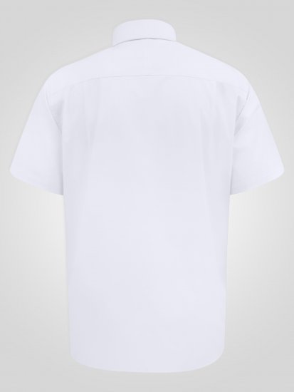 D555 Lucas Flekkavvisende Strykefri Stretchskjorte med Korte Ermer Hvit - Skjorter - Store skjorter - 2XL-8XL