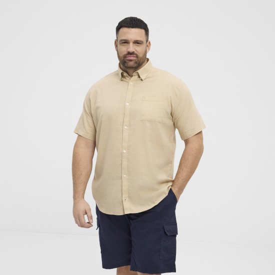 North Latitude 51106 Short Sleeve Shirt Sand - Kortermede skjorter - Kortermede Skjorter Store Størrelser