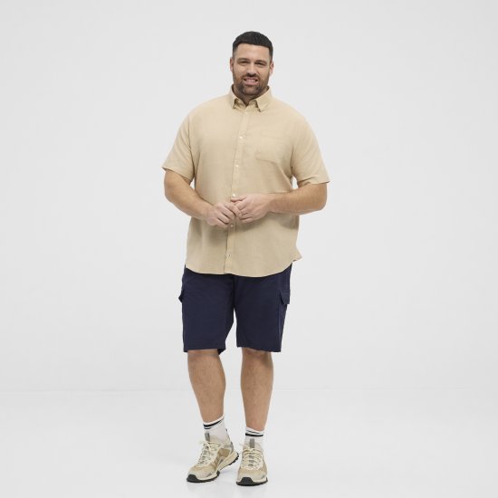 North Latitude 51106 Short Sleeve Shirt Sand - Kortermede skjorter - Kortermede Skjorter Store Størrelser