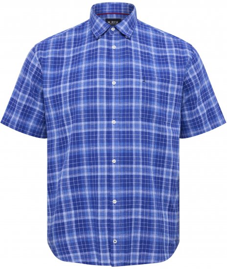 North Latitude 51145 Checked Short Sleeve Shirt Cobolt Blue - Kortermede skjorter - Kortermede Skjorter Store Størrelser