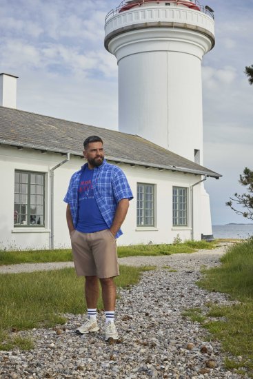 North Latitude 51145 Checked Short Sleeve Shirt Cobolt Blue - Kortermede skjorter - Kortermede Skjorter Store Størrelser