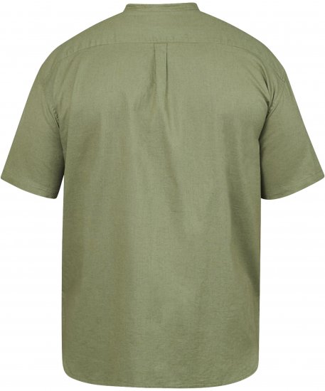 North Latitude 61109 Kortermet Skjorte med Bestefarskrage Olivengrønn - Skjorter - Store skjorter - 2XL-8XL