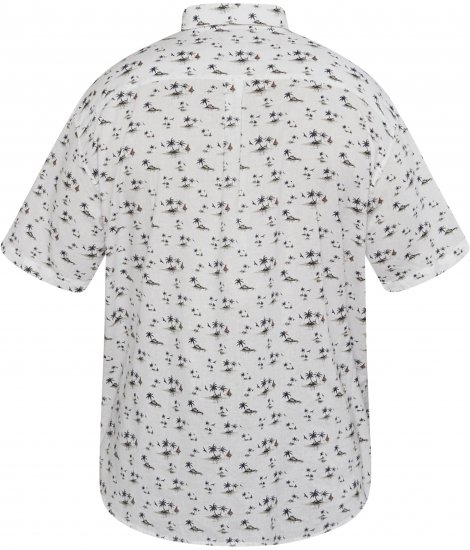 North Latitude 61111 Kortermet Linskjorte med Print Hvit - Skjorter - Store skjorter - 2XL-8XL