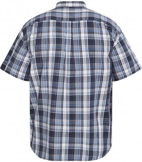 North Latitude 61115 Ekstra Lang Rutet Skjorte Marineblå - Skjorter - Store skjorter - 2XL-8XL