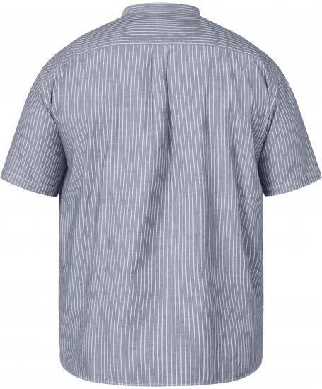 North Latitude 61164 Stripet Skjorte med Bestefarskrage Grå - Skjorter - Store skjorter - 2XL-8XL