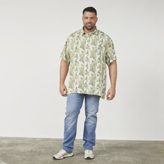 North Latitude 61310 All-Over Print Viskoseskjorte Olivengrønn - Skjorter - Store skjorter - 2XL-8XL