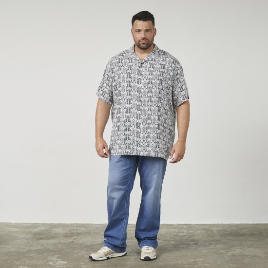 North Latitude 61313 Viskoseskjorte med Kubakrage Grå - Skjorter - Store skjorter - 2XL-8XL