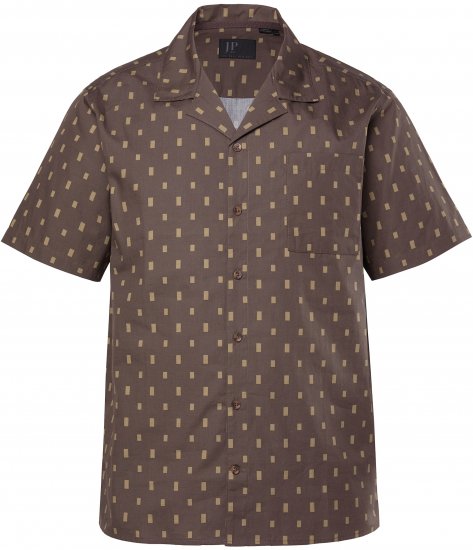 JP1880 Boxy Cuba Short Sleeve Shirt Brown - Skjorter - Store skjorter - 2XL-8XL