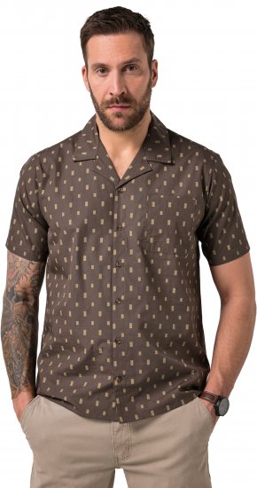 JP1880 Boxy Cuba Short Sleeve Shirt Brown - Skjorter - Store skjorter - 2XL-8XL