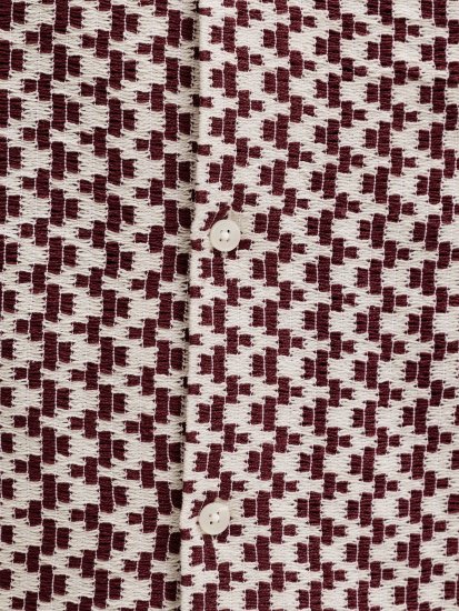 Jack & Jones Montauk Crochet Short Sleeve Shirt Dark Red - Kortermede skjorter - Kortermede Skjorter Store Størrelser