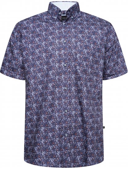 Kam Jeans P044 Premium Floral Printed Moonlight - Kortermede skjorter - Kortermede Skjorter Store Størrelser