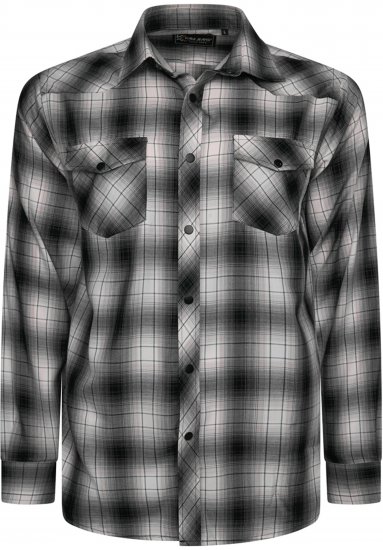 Kam Jeans 6352 Western Twin Pocket Long Sleeve Shirt Charcoal - Skjorter - Store skjorter - 2XL-8XL