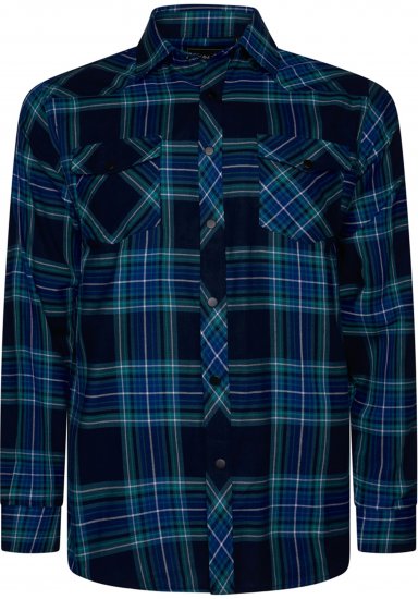 Kam Jeans 6353 Western Check Shirt Navy - Skjorter - Store skjorter - 2XL-8XL