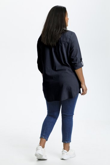 Kaffe Curve Nana Skjortetunika Mørk Marineblå - Bluser & tunikaer - 