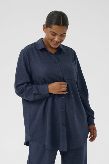 Kaffe Curve Ellie Shirt Tunic Moon Indigo Blue - Tunikaer - 