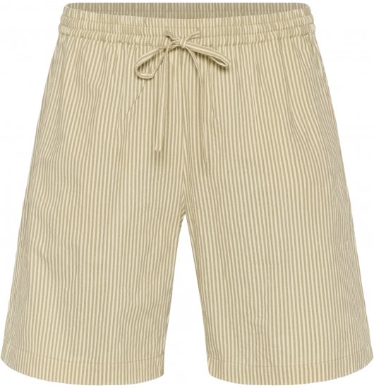 Kaffe Curve Nana Stripete shorts Chincilla/Hvit stripete - Jeans & Bukser i Store Størrelser – Plus Size - 