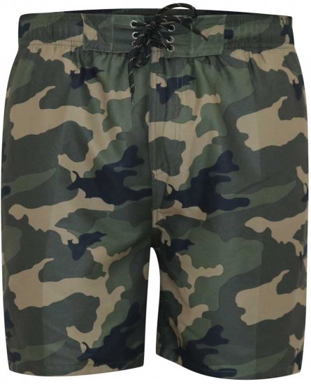 D555 Kody Camo Printed Swimshorts Khaki - Badeshorts - Badeshorts Store Størrelser