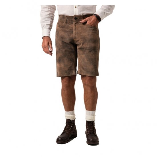 JP1880 Shorts Leather Traditional Cowhide Brown - Shorts - Store shorts - W40-W60