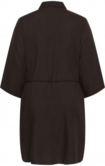Kaffe Curve Mille Short Shirt Dress Black Coffee Brown - Minikjoler - 