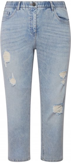Ulla Popken Stonewashed Distressed Boyfriend Jeans Light Blue - Jeans & Bukser i Store Størrelser – Plus Size - Jeans og bukser, EU 42-70