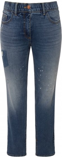 Ulla Popken Distressed Stretch Fit Sarah Jeans Blue Denim - Jeans & Bukser i Store Størrelser – Plus Size - Jeans og bukser, EU 42-70