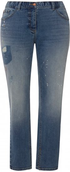 Ulla Popken Distressed Stretch Fit Boyfriend Jeans Blue Denim - Jeans & Bukser i Store Størrelser – Plus Size - Jeans og bukser, EU 42-70