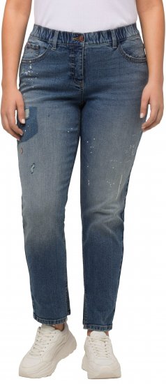Ulla Popken Distressed Stretch Fit Boyfriend Jeans Blue Denim - Jeans & Bukser i Store Størrelser – Plus Size - Jeans og bukser, EU 42-70