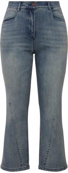 Ulla Popken Splatter Painted Jeans Washed Blue Denim - Jeans & Bukser i Store Størrelser – Plus Size - Jeans og bukser, EU 42-70