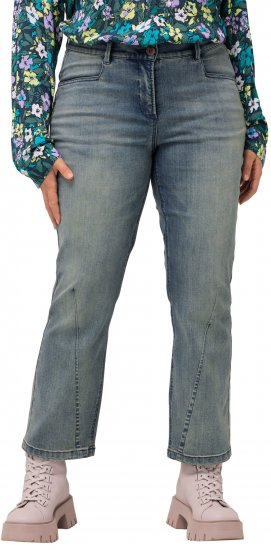 Ulla Popken Splatter Painted Jeans Washed Blue Denim - Jeans & Bukser i Store Størrelser – Plus Size - Jeans og bukser, EU 42-70