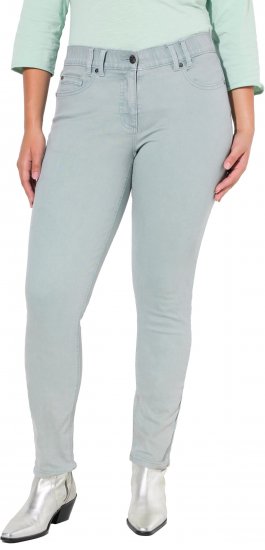 Ulla Popken Slim Leg Light Wash Jeans Light Moss Light Moss Green - Jeans & Bukser i Store Størrelser – Plus Size - 